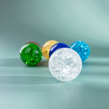 Bola de Cristal Falso Vibrante con Grietas de Hielo - Perfecta para Decoración del Hogar, Fotografía, Adivinación y Feng Shui - Regalo Ideal para Navidad, Halloween, Cumpleaños y San Valentín - Disponible en Rosa, Púrpura, Rojo, Verde, Azul, Transparent