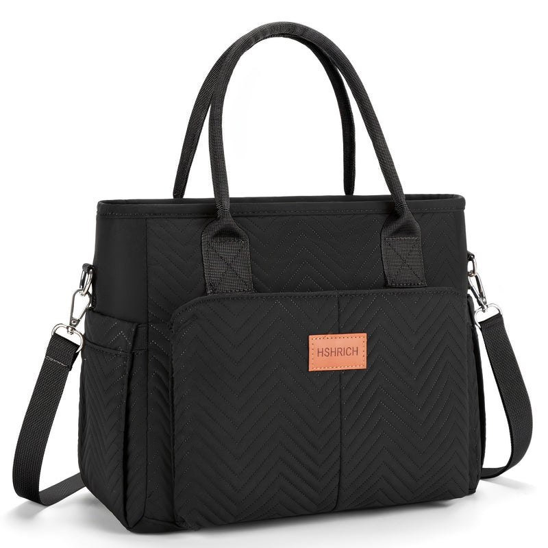 Bandolera de almuerzo para mujer, nevera portátil con bolsillos laterales y correas desmontables, bolso térmico grande para trabajo o picnic, sin contacto con alimentos