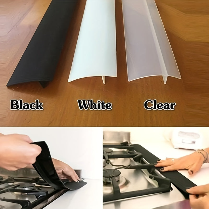 1pc Cubierta de Silicona Resistente al Calor para Hueco de Estufa - Opciones en Negro, Blanco, Transparente para Relleno de Hueco de Encimera de Cocina, Perfecto Entre la Estufa y la Lavadora, Duradero y Fácil de Limpiar, Relleno de Hueco de Cocina | Cub