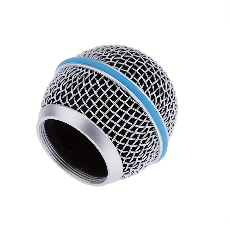 Cabeza de reemplazo de malla metálica para SM58/BETA58/BETA87 de BOMGE - Ventilación de micrófono de mano de hierro duradera para Shure BLX4/PGX4/QLXD4/SLX4/ULXD4, no necesita batería, equipo de audio profesional, acabado metálico elegante, construcción