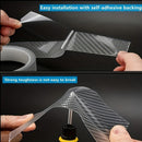 2 Rulos de Protector de Borde de Puerta, Estilo Fibra de Carbono Transparente, Cinta Adhesiva Anti-Colisión, Material EVA, Adecuado para Varios Modelos de Vehículos, Protección de Borde de Entrada de Puerta