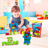 Bloques Construcción 72 Piezas Juguete Infantil W-281-8