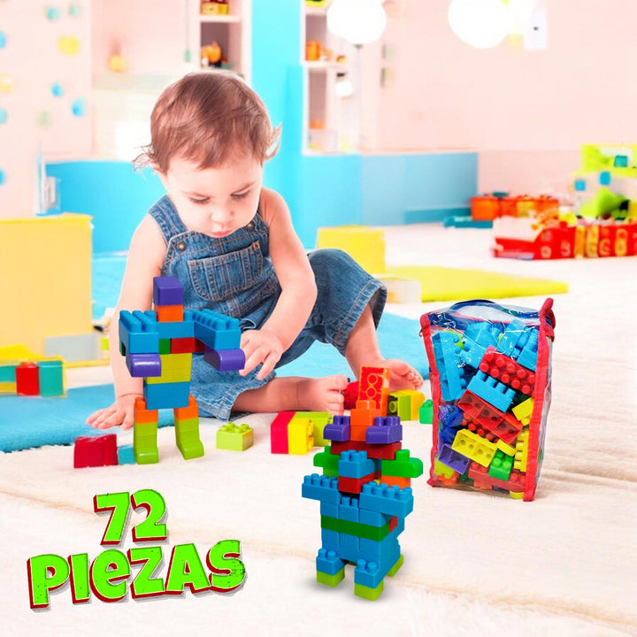 Bloques Construcción 72 Piezas Juguete Infantil W-281-8