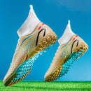 Tenis de fútbol de caña alta para hombres - Ligeros, antideslizantes, ideales para entrenamiento, diseño transpirable para verano, suela de goma y plantilla de tela, perfectos para partidos y uso al aire libre