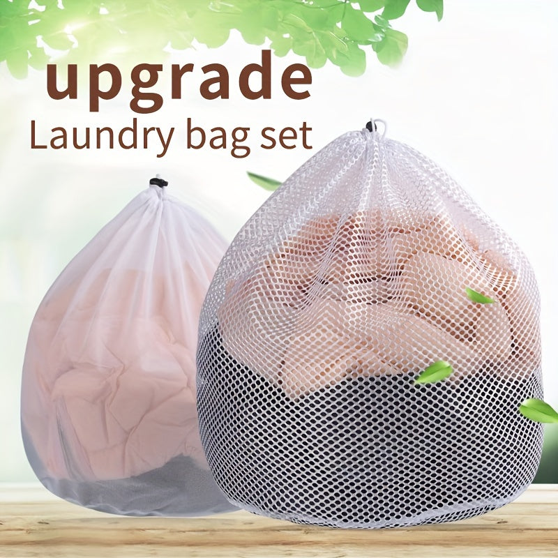 1pc Bolsa de Lavandería de Malla de Poliéster Engrosada Mejorada - Cierre con Cordón Seguro, Lavable a Máquina y Transpirable - Ideal para Prendas Delicadas, Universidad, Viajes y Más - Diseño Ovalado Versátil, Organización de Lavandería|Bolsa de Malla O