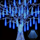 Luces Navideñas Exteriores de Forma de Copo de Nieve, Lluvia de Meteoro y Nevado, Decoración LED de Luces Cadenas que Caen con 8 Tubos y 288 LEDs (IP44)