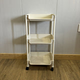 Carrito de Almacenamiento Rodante de 4/5 Niveles con Ruedas - Organizador Compacto de Plástico Duradero para Hogar, Oficina, Guardería - Unidad Móvil Ligera sin Montaje Necesario, Solución de Almacenamiento Doméstico | Diseño Blanco Limpio | Estantería L