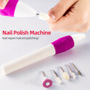 Deslustrador de Uñas Eléctrico BANUCHE - Cortaúñas y Pulidor Portátil Automático con Batería para Adultos, Ancianos - Herramienta Compacta de Manicura Pedicura para Viajes con Palitos de Lija, Diseño Ergonómico, Mango Antideslizante