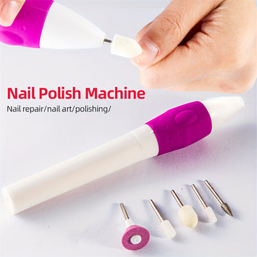 Deslustrador de Uñas Eléctrico BANUCHE - Cortaúñas y Pulidor Portátil Automático con Batería para Adultos, Ancianos - Herramienta Compacta de Manicura Pedicura para Viajes con Palitos de Lija, Diseño Ergonómico, Mango Antideslizante