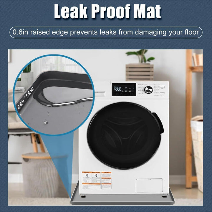 Bandera de Goteo para Lavadora de Silicona 1pc, Protector de Suelo Antideslizante Impermeable y Antivibración para Lavadoras y Secadoras, Diseño Sin Agujeros Fácil de Limpiar, Apto para la Mayoría de Electrodomésticos