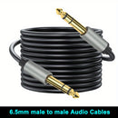 Cable AUX I-ZCLIVE de Alta Fidelidad de 6.35mm Macho a Macho, Carcasa de Aleación de Aluminio Duradera - Diseño Plano para Enrutamiento Fácil, Ideal para Computadoras, Portátiles, DVDs, Amplificadores, Guitarras Eléctricas, Altavoces, Mezcladores, Teclad