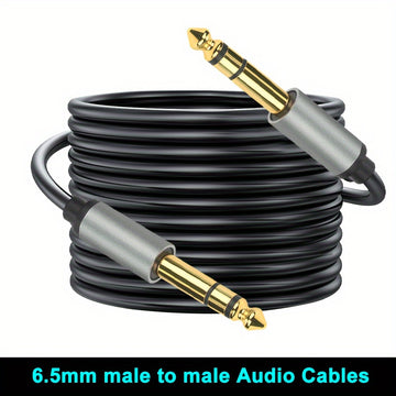 Cable AUX I-ZCLIVE de Alta Fidelidad de 6.35mm Macho a Macho, Carcasa de Aleación de Aluminio Duradera - Diseño Plano para Enrutamiento Fácil, Ideal para Computadoras, Portátiles, DVDs, Amplificadores, Guitarras Eléctricas, Altavoces, Mezcladores, Teclad