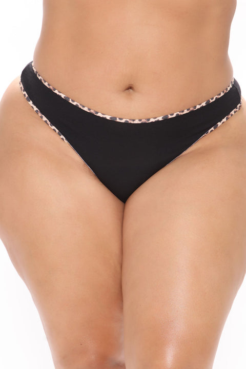 Tanga de algodón Perfect Fit - Negro/combinación