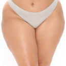Panty tanga de algodón ajuste perfecto - Gris