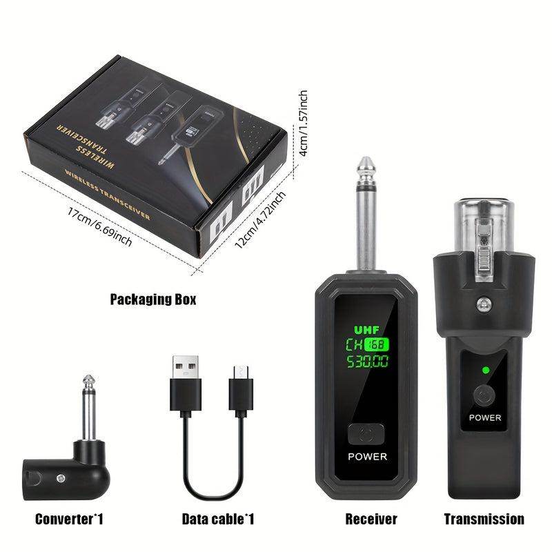 Transmisor y receptor inalámbricos XLR 2,4G: Sistema de micrófono inalámbrico UHF para una distancia de 50 metros, batería de 8 horas, adaptador de micrófono inalámbrico adecuado para micrófonos condensador/dinámicos, mezclador, sistema PA, guitarra