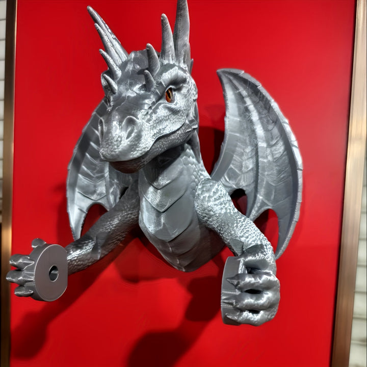 Extractor de Papel Dragón Fantasía" – La fusión perfecta entre arte 3D y funcionalidad para decoración del baño, hogar o dormitorio – Portaherramientas con garra móvil en múltiples colores, regalo ideal para amigos