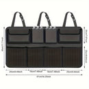 1 Organizador de Maletero y Asiento de Coche Duradero en Poliéster - Bolsa Plegable con 8 Bolsillos y Correas Ajustables, Ideal para Herramientas, Botellas y Accesorios, Perfecto para Almacenamiento en el Vehículo