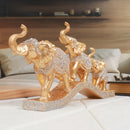Juego de Tres Adornos Decorativos para Sala con Elefante, Soporte para TV y Barra Creativo para Entrada del Hogar
