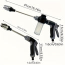 1 unidad de pistola de lavado a presión ProClean para autos, con varilla ajustable y reforzada, adaptadores rápidos de 3/4" y 1/2", boquilla multifuncional para manguera de jardín, limpieza de autos y mascotas, plástico duradero, solo lavado a mano, acce