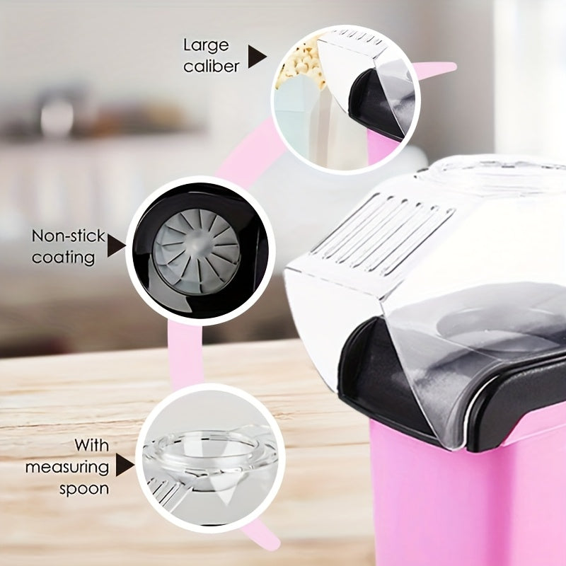 Mini máquina de palomitas inteligente sin aceite. Fabricante de palomitas | Tecnología de circulación de aire caliente, encendido con un botón, enchufe estándar EE.UU., fácil de limpiar | Ideal para cine en casa, ver televisión y reuniones con amigos | R