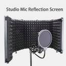 Pantalla de reflexión para micrófono de estudio con triple aislamiento acústico, cubierta plegable para micrófonos con rosca de 3/8" y 5/8", ideal para estudios de grabación, podcasts, canto y transmisiones