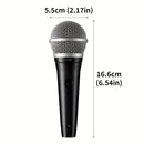Micrófono de mano profesional G-MARK PGA48 con captación en forma de corazón, grabación USB y micrófono para actuaciones en vivo para karaoke, canto, iglesia, escuela y sesiones de conferencia - Diseño de enchufe, negro