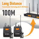Sistema de Monitores Intraurales Inalámbricos UHF LMBGM AR2090 - Doble Canal, Control Táctil, Ideal para Músicos de Escenario y Estudio (Incluye 2 Cinturones y Transmisor), LMGBM
