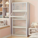 1pc Estante Simple de Doble Fila Creativo, Armario de Almacenamiento Reforzado con Tapa Abatible 5 Niveles Blanco, Estantería Multiusos para Libros