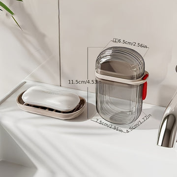 1 caja portátil para jabón con tapa hermética, ideal para viajes de negocios, campamentos y actividades al aire libre, fácil de transportar y almacenar