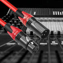 2pcs Cables de Micrófono XLR - Macho a Hembra, Cable de Altavoz Balanceado de 3 Pines con Conductores de Cobre Duraderos para Mezcladores, Altavoces, Estaciones de Radio y Podcasts