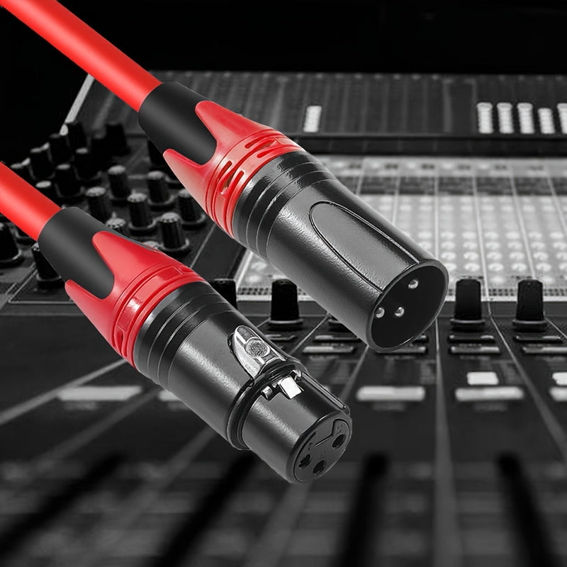 2pcs Cables de Micrófono XLR - Macho a Hembra, Cable de Altavoz Balanceado de 3 Pines con Conductores de Cobre Duraderos para Mezcladores, Altavoces, Estaciones de Radio y Podcasts