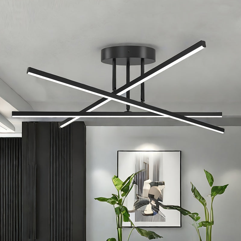 Lámpara de Techo Semiempotrada Negra Elegante de 3 Luces LED Amansour Moderna - Decoración para Cocina, Comedor, Vestíbulo y Entrada, AMANSOUR