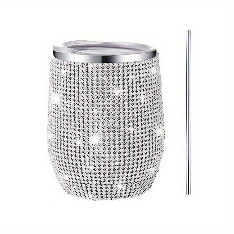[Vaso Aislado de Acero Inoxidable] Vaso Aislado de Acero Inoxidable de Doble Capa de 12oz/350ml - Brillante, Adecuado para Jugo, Vino Tinto, Agua, Té y Bebidas Festivas