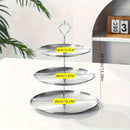 Soporte para frutas y postres de acero inoxidable dorado de 3 niveles, estilo coreano elegante, bandeja para servir bocadillos, pasteles y aperitivos, ideal para fiestas y uso en el hogar, soporte para postres | Bandeja escalonada | Construcción en acero