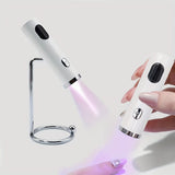 Linterna LED portátil para curado de uñas - con alimentación USB, luz azul rápida para esmalte en gel, sin olor, indicador digital, secadora compacta para uso doméstico y salón, diseño elegante (acero inoxidable/plástico), lámpara para uñas de gel, ilumi
