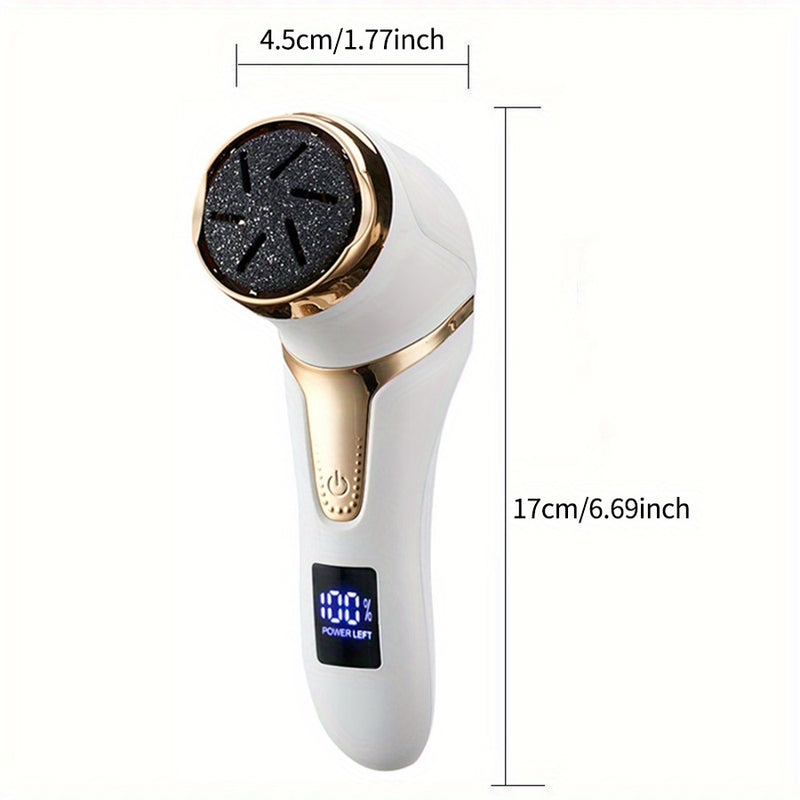 Kit de eliminación de pies eléctricos recargable con 5/6 cabezas de molienda de repuesto o 10 herramientas de pedicura, kit de eliminación eléctrica, herramienta profesional de cuidado de pies para piezas muertas, beige y duras, con soporte para lavado c