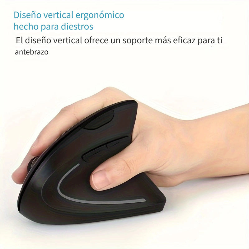 [Ratón Vertical Inalámbrico 2.4GHz] Ratón Vertical Inalámbrico de 2.4GHz - Ratón Óptico de Quinta Generación para Mano Derecha con 6 Botones para Laptop PC Computadora Escritorio
