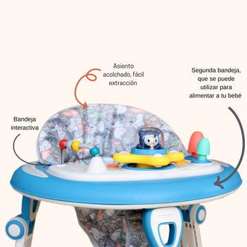 CAMINADOR PARA BEBÉ CON JUEGOS INTERACTIVOS AZUL Y-W417 MUNBE AZUL
