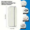 1 pieza de Aivher, bolsa de lavado de zapatos de fibra esponjosa 360°, lavable en máquina, duradera, reutilizable, con cierre de cremallera, tejido de chenilla resistente a la decoloración, para zapatos, zapatillas, calzado, lavado en máquina y secado, b
