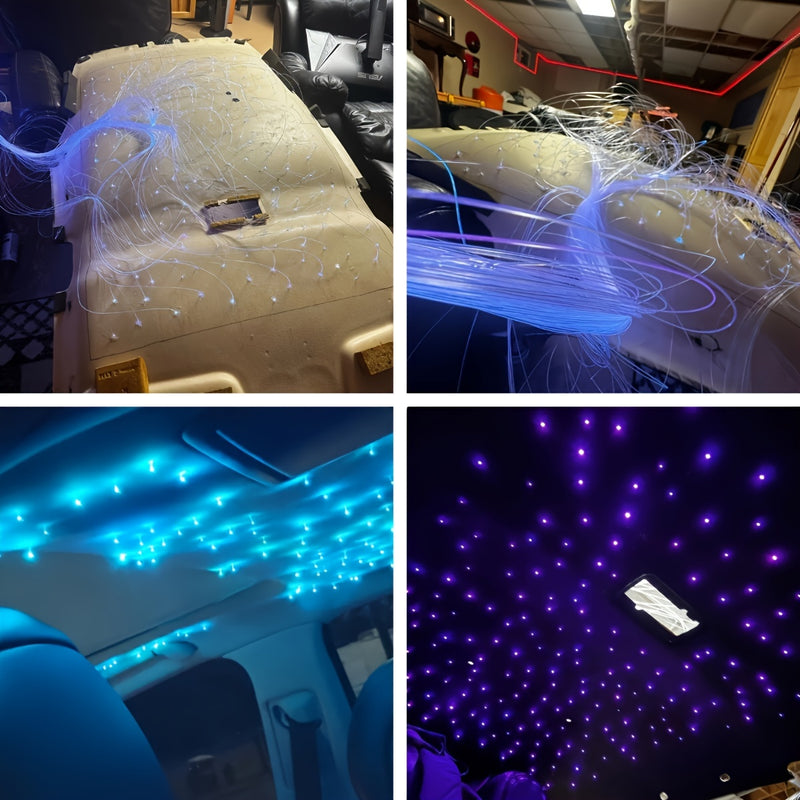 Juego de Fibra Óptica para Montaje en Coche "Cielo Estrellado" DIY 508 Hilos 2 Metros de Diámetro Mixto con Control Remoto y Aplicación