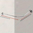1pc Barra de Cortina de Esquina Ajustable sin Taladro - Organizador de Baño Montado en Pared, Acero Inoxidable Resistente al Óxido para Baño y Vestidor, Diseño Moderno, Acabado Metálico Elegante, Construcción Duradera