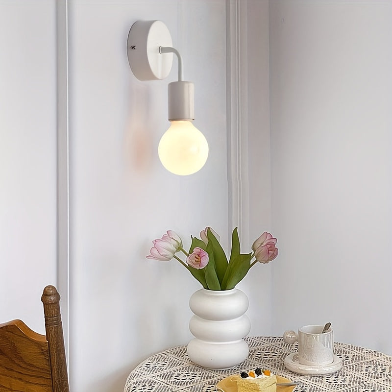 Aplique de Pared Nórdico Moderno - Base E27, Acabado de Hierro Fundido para Sala de Estar, Dormitorio, Pasillo - Fácil Instalación, Sin Bombilla Incluida