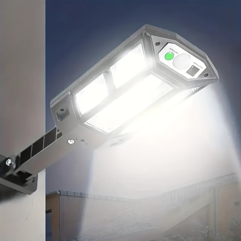 1 lámpara solar LED brillante para pared, con sensor de movimiento, 3 modos de iluminación, luz para jardín, seguridad exterior, patio o calle, con batería, PODOFO