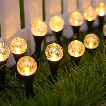 20/40pcs Luces Solares para Jardín, Luces de Césped con 8 Modos de Iluminación, Ahorro Energético y Apagado Automático Diurno – Ideales para Verano, Entradas, Bodas, Fiestas, Camping, Navidad, Acción de Gracias y Decoraciones Cristalinas
