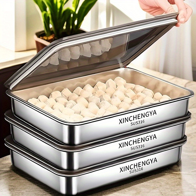 3 piezas de bandejas de hornear de acero inoxidable grande con tapas - Rectangulares, fáciles de limpiar, antiadherentes, ideales para asar verduras, carnes y más - Perfectas para uso en casa y en restaurantes, bandeja de hornear