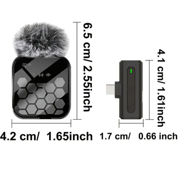 Sistema de Auriculares Inalámbricos Profesionales con Función Silenciosa, Carga USB Tipo-C, Batería Recargable de Litio y Cubierta de Micrófono en Forma de Cuadrícula Hexagonal - Ideal para Transmisiones En Vivo, Karaoke, Juegos y Videollamadas, Equipo p