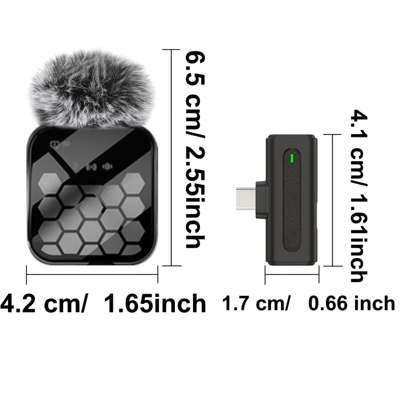 Sistema de Auriculares Inalámbricos Profesionales con Función Silenciosa, Carga USB Tipo-C, Batería Recargable de Litio y Cubierta de Micrófono en Forma de Cuadrícula Hexagonal - Ideal para Transmisiones En Vivo, Karaoke, Juegos y Videollamadas, Equipo p