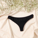 Tanga de algodón ajustada perfecta - Negro