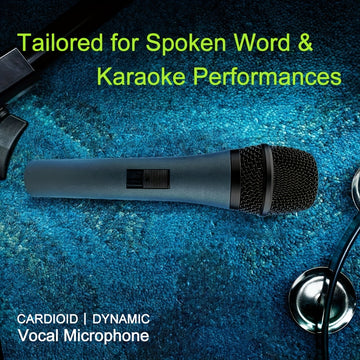 2-Pack Micrófonos Dinámicos Inalámbricos Portátiles, Diámetro Pequeño de Metal con Soporte y Clip, Conector XLR, Sin Cargar, para Karaoke y Canto - Cable No Incluido