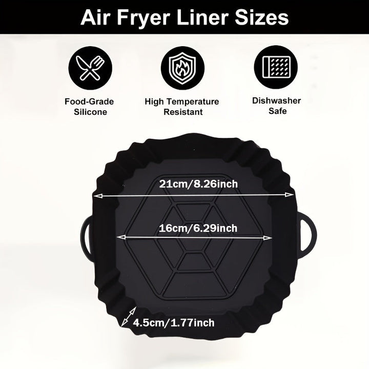 Alfombrilla de Silicona para Freidora de Aire - Cuadrada, para Microondas y Parrillas & Cocina al Aire Libre, Fácil de Limpiar, Reutilizable, Antiadherente, Ideal para Cocinar Saludable, Esencial en la Cocina